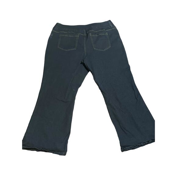 Women Within Dark Wash Pull On Straight Leg Jeans, Size 30 Plus Petite - Picture 3 of 7